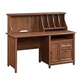 Sauder Edge Water Computer Desk With Hutch, Auburn Cherry finish