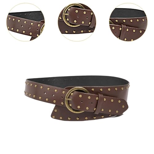 Punk Belt Trousers Accessories Decorative PU Leather Studded Belt 41.34inch4