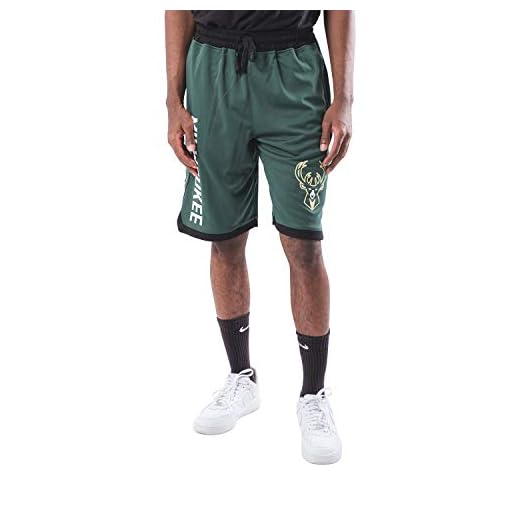 Ultra Game NBA Milwaukee Bucks - Giannis Antetokounmpo Mens Active Mesh Basketball Short, Team Color, X-Large