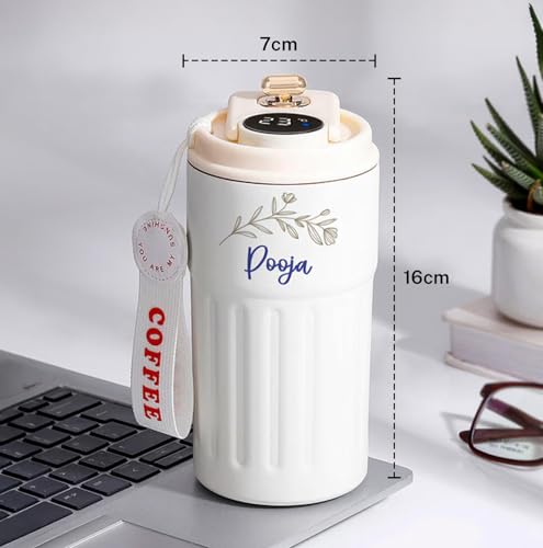 Image of IGP Personalized Smart Temperature Display Tumbler | Same Day Delivery | Custom Name with LED Touch Display | Birthday & Anniversary Present for Her, Wife & Girlfriend