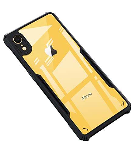 Image of Zapcase Back Case Cover for iPhone XR | Compatible for iPhone XR Back Cover | 360 Degree Hybrid Protection Back Cover | Clear Case with Camera Protection | (TPU + PC | Matte Black)