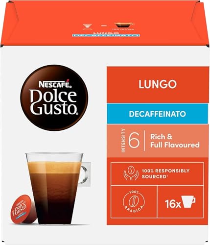 NESCAFÉ Dolce Gusto Lungo Descafeinado - Cápsulas de Café, 48