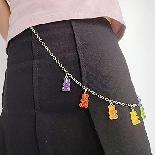 JKLBNM Ours Pendentif en Métal Taille Chaîne Punk Hip Hop Ours Pantalon Taille Chaîne Bijoux pour Femmes Hommes Cover
