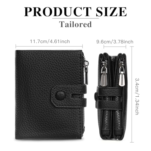 Image of Small Wallet for Women Card Holder with Double Zipper Pockets