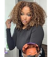 ORIGINAL QUEEN Highlight Blonde Wear and Go Glueless Wigs Human Hair Pre Plucked Pre Cut, 5x7 OQ ...