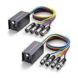 LVY 4 Channel DMX Over Network Cable Extender, 3-Pin XLR Male and Female to Ethercon Cable, DMX Channels Over RJ45 Cat5/Cat6 Ethercon Cable Extend, Compact Snake Receiver- XLR, AES (One -Pair)