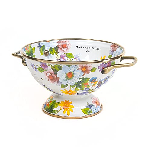 Mackenzie-Childs Flower Market Enamel Colander, Kitchen Sink Strainer, Small, White #TOP26