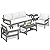 SERWALL HDPE Patio Furniture Set, 7-Piece Outdoor Sectional Sofa Set, All Weather Outdoor Couch Set for Deck, Lawn, Grey Frame with Khaki Cushion