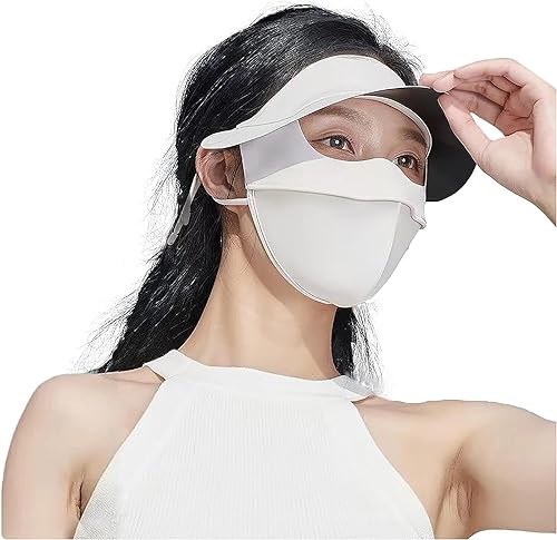BZHYUWAOU UPF 50+ Sonnenschutz Gesichtsmaske Grau