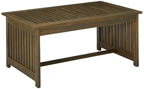 Christopher Knight Home 298932 Beckley Patio Furniture 4 Piece Acacia Wood Outdoor Chat Set, Grey #TOP1