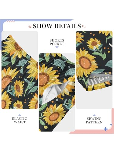 ZZKKO Cartoon Sunshine Sunflower Boys Pants for Kids Jogger Pants with Pockets S4