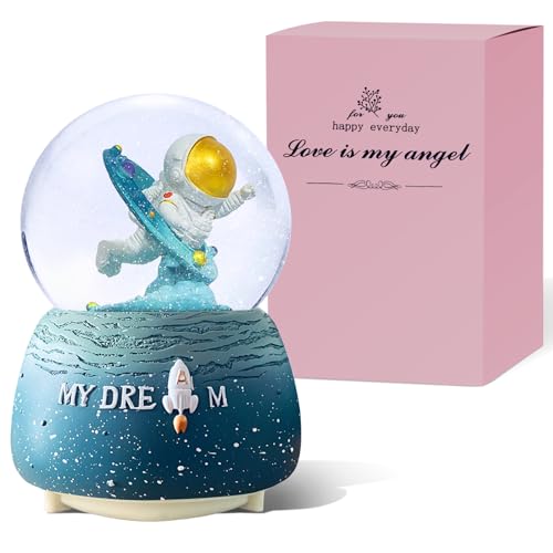 Large 3D Crystal Ball Music Box, 101MM Astronaut LED Light