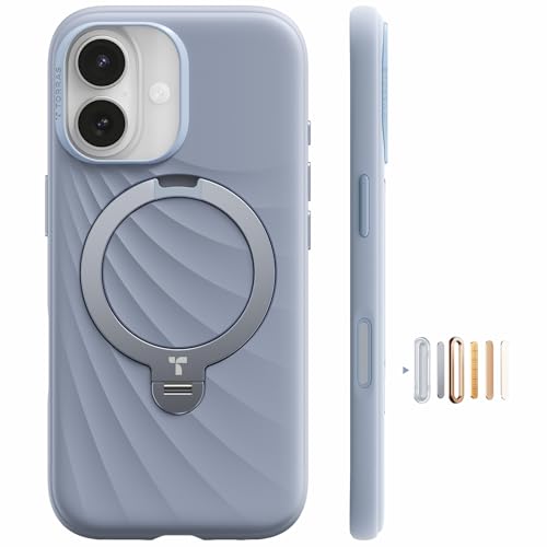 �y�V�^�V���R�[���E�_�炩�����K�Ȏ�G��zTORRAS iPhone 17 �p �P�[�X �V���R���� 360°��]�X�^���h MagSafe�Ή� �w��h�~ �ČR�ϏՌ� �_�炩������ ���^���̃��C�� ������� �J�����R���g���[���{�^��Ostand Q3 Wind 