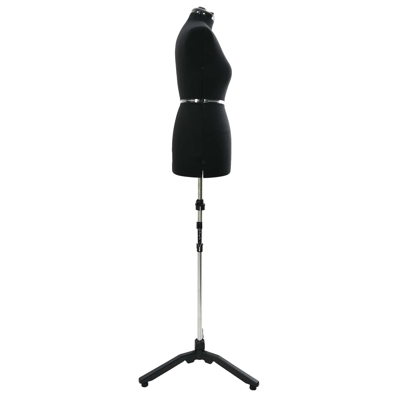 Maniquí de costura ajustable para mujer, terciopelo negro, altura ajustable con alfiletero y rotación de 360° para diseño y moda