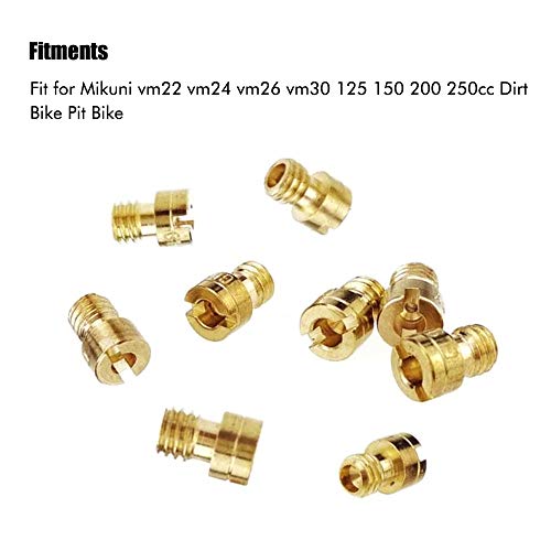 10Pcs Carburetor Carb Main Jet For Mikuni Vm22 Vm24 Vm26 125 150 200 250Cc Dirt Bike Pit Bike #88#90#95#98#100 105#110#115#120#125 #TOP4