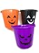 3 Halloween Treat Bucket Assortment (Orange, Black, and Purple) - 7" Wide by 7" Tall