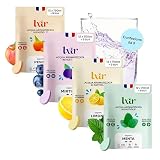 LXIR DRINK – Compresse per acqua aromatizzata senza zucchero – Bevanda multivitaminica – Vitamine C e B – Idratazione quotidiana – Bellezza della pelle – 48 compresse (Limone/Pesca/Menta/Mirtillo)