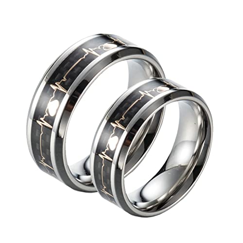 Bague double anneaux motif ECG bleu le cadeau idéal pour marquer les esprits