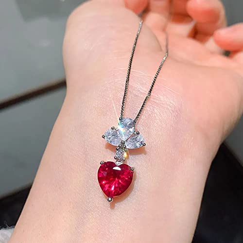 Ensembles de bijoux de mariage pour femmes collier boucles rubis - 5