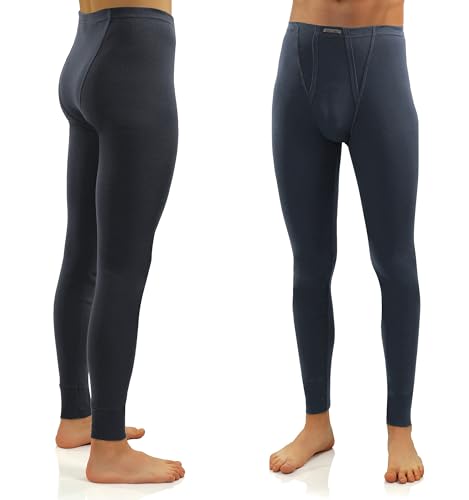Foweknow Mutande lunghe da uomo, leggings termici, pantaloni in pile, biancheria intima termica per uomo, morbida e confortevole, vestibilità normale, versatile, biancheria intima casual, a, L