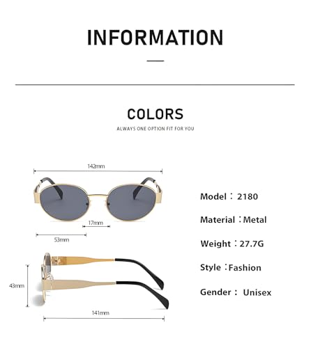 Women's Sunglasses Retro Oval Sunglasses for Men trendy Metal Frame Unisex Polarized Sunglasses Women Fashion Eyeglass3
