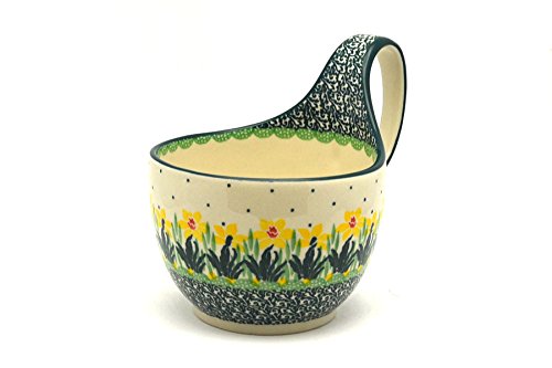 Polish Pottery Loop Handle Bowl - Daffodil