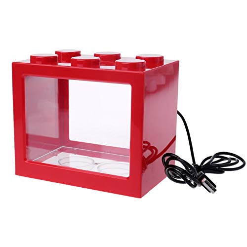 Acquario Mini serbatoio di pesce acquario con PORTATO Lampada Light Bettta Pesce Combattimento Cilindro Mini Glass Oblate Pesci Bowl Kit Piccolo serbatoio di pesce Acquari e bocce per pesci
