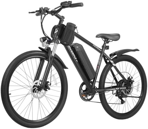 HOVERFLY OUREA 26" Electric Bike for Adults, 750W Peak Motor Mountain Ebike, 20MPH Up to 40 Miles, UL2849 Certified, 7-Speed, Removable Battery, Shock Absorber, Fat Tire Commuter E-Bike
