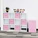 Simple Houseware Foldable Cube Storage Bins, 11-Inch Pink, 6-Pack Fabric Cubes Organizer for Closet or Shelves