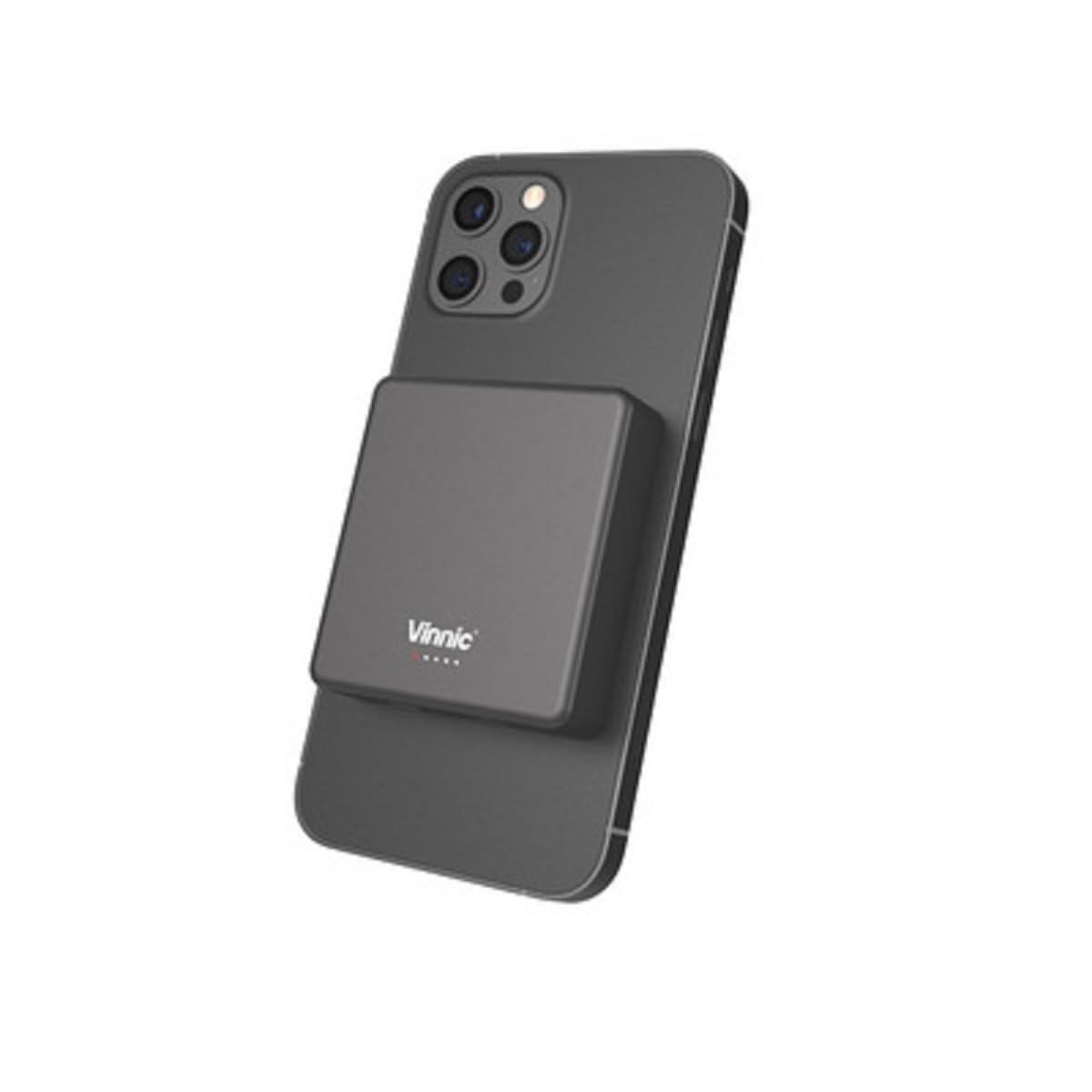 Vinnic Batería externa magnética inalámbrica de 5000/10000 mAh 15W para iPhone 12/12pro/12proMax/12mini/13/13pro/13proMax (grafito, 10000mAh)