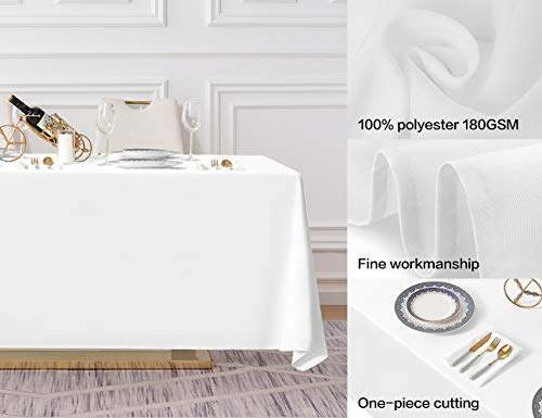 Surmente Tablecloth 90 X 132-Inch Rectangular Polyester Table Cloth For Weddings, Banquets, Or Restaurants (White) … #TOP1