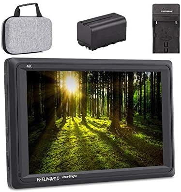 FEELWORLD FW279+Case+Battery+Charger, 7'' IPS 2200nit Daylight Viewable HDMI Full HD 1920x1200 Feild Camera Monitor with False Color Function
