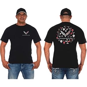 JH DESIGN GROUP Mens Corvette T-Shirt C7 C6 C5 C4 C3 C2 C1 Collage Black Shirt