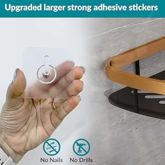 Plantex Self Adhesive Corner Shelf for Bathroom Wall/Aluminium & Stainless Steel Corner Rack/Storage Organizer/Bathroom Accessories Set- Pack of 2 (8 x 8 inch, Gold & Black)