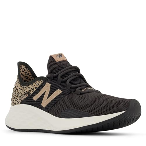 New Balance Women's Fresh Foam Roav V1 Running Shoe, Black Cement/Flat Taupe/Sea Salt, 9