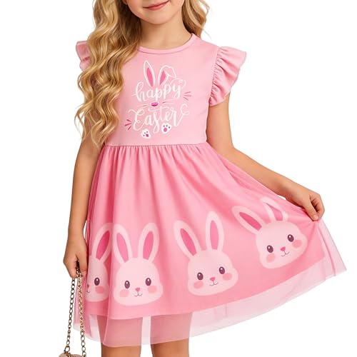 Robe de Pâques pour filles idéale pour la chasse aux œufs de lapin dans le jardin en famille