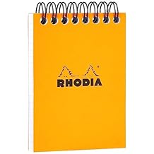 Rhodia 11500C - Spiral Notebook Full Bound Orange - A7 - Small Squares - 80 Detachable Sheets, 80G Clairefontaine Paper - Classic Soft Coated Card Cover