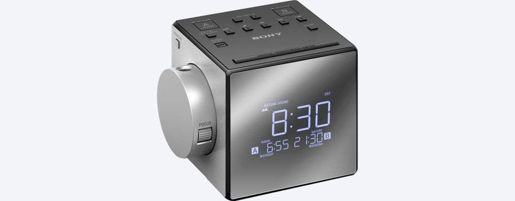 ICF- C1PJ.CED AM / FM Projection Alarm Clock Radio Dual Alarm LED screen 700mW digital clock Grey