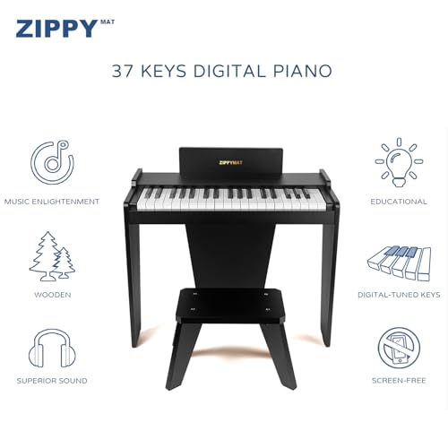 Teclado de piano para niños piano digital de madera de 37 teclas regalo de cumpleaños 2