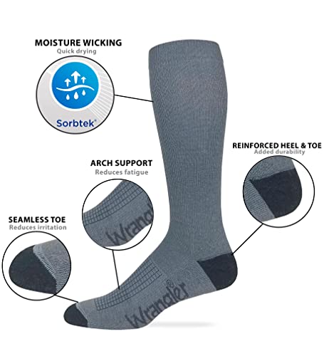 Wrangler Mens Ultra Dri Sorbtek Seamless Toe Tall Boot Socks 3 Pair Pack2