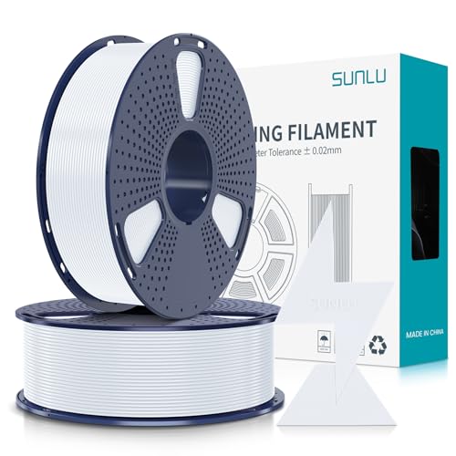 SUNLU Filament PLA do szybkiego drukowania 1,75 mm, do drukarki 3D, o wysokiej płynności, Rapid HS-PLA, dokładność pomiaru +/- 0,02 mm, 2 kg biały + biały