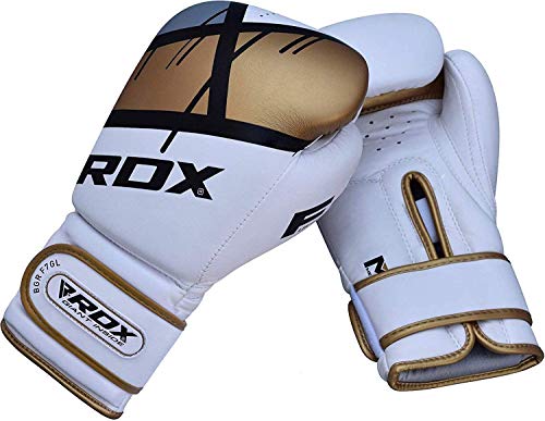RDX Boxing Gloves for Training Muay Thai Maya Hide Leather Mitts for Fighting, Kickboxing, Sparring EGO Gloves for Punch Bag, Focus Pads, Thai Pad, Grappling Dummy and Double End Ball Punching