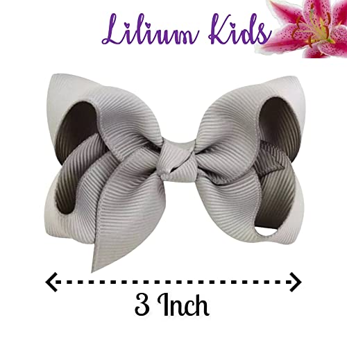 10pk Light Brown Hair Bows Knots Clips Slides Grips 3" Inch 7.6cm Solid Colour Girls School Hairbow Accessories - Image 4