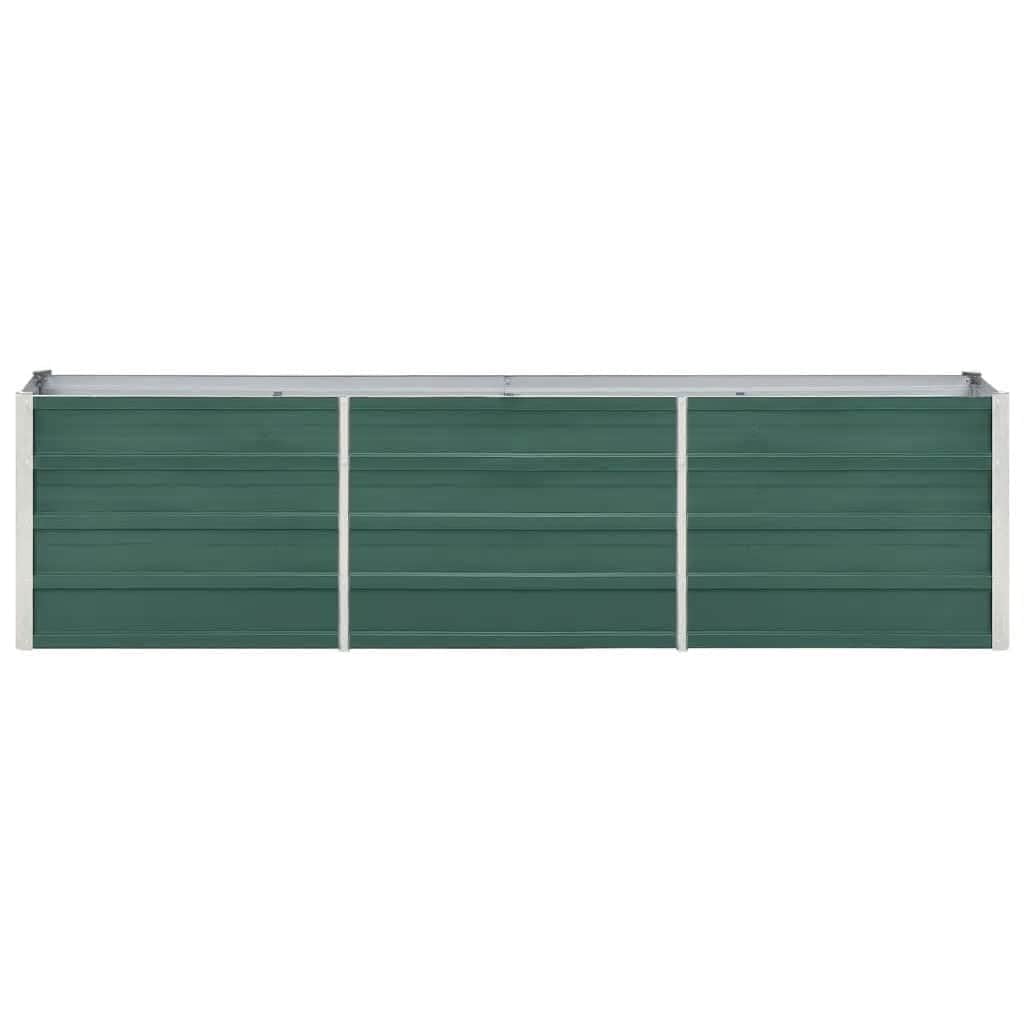 vidaXL Arriate de Jardín Macetero Caja para Plantar Plantas Macetas de Patio Exterior Acero Galvanizado Verde 240x40x45 cm