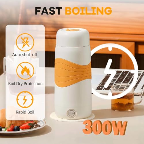 Image of Portable Travel Electric Kettle 304 Stainless Steel BPA-Free 300ml
