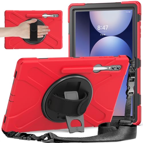 Étui Galaxy Tab S10 Ultra 14.6 2024 SM-X920 antichoc rouge avec béquille
