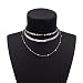 Boosic Multi Layer Sequins Chevron & Bead Chain Choker Necklace For Women