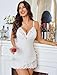 Avidlove Night Gowns for Women Babydoll Lingerie Dress Lace Trim Sleepwear Chemise Nightgowns Side Split Nighty White X-Large