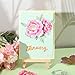 GLOBLELAND Peony Cut Dies & Clear Stamp & Painting Stencils Flowers Embossing Template Silicone Stamp Hollow Painting Stencil Set for Scrapbooking Card Making DIY Decoration