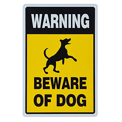 Dojune-Beware of Dog Warning Sign Vintage Retro Targa in metallo 20,3 x 30,5 cm